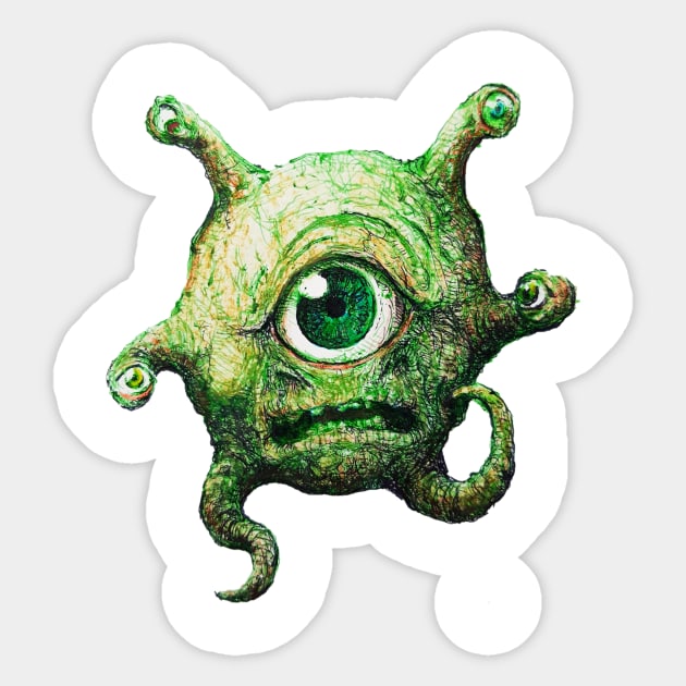 The Beholder Green Version M.W. Sticker by artbyst